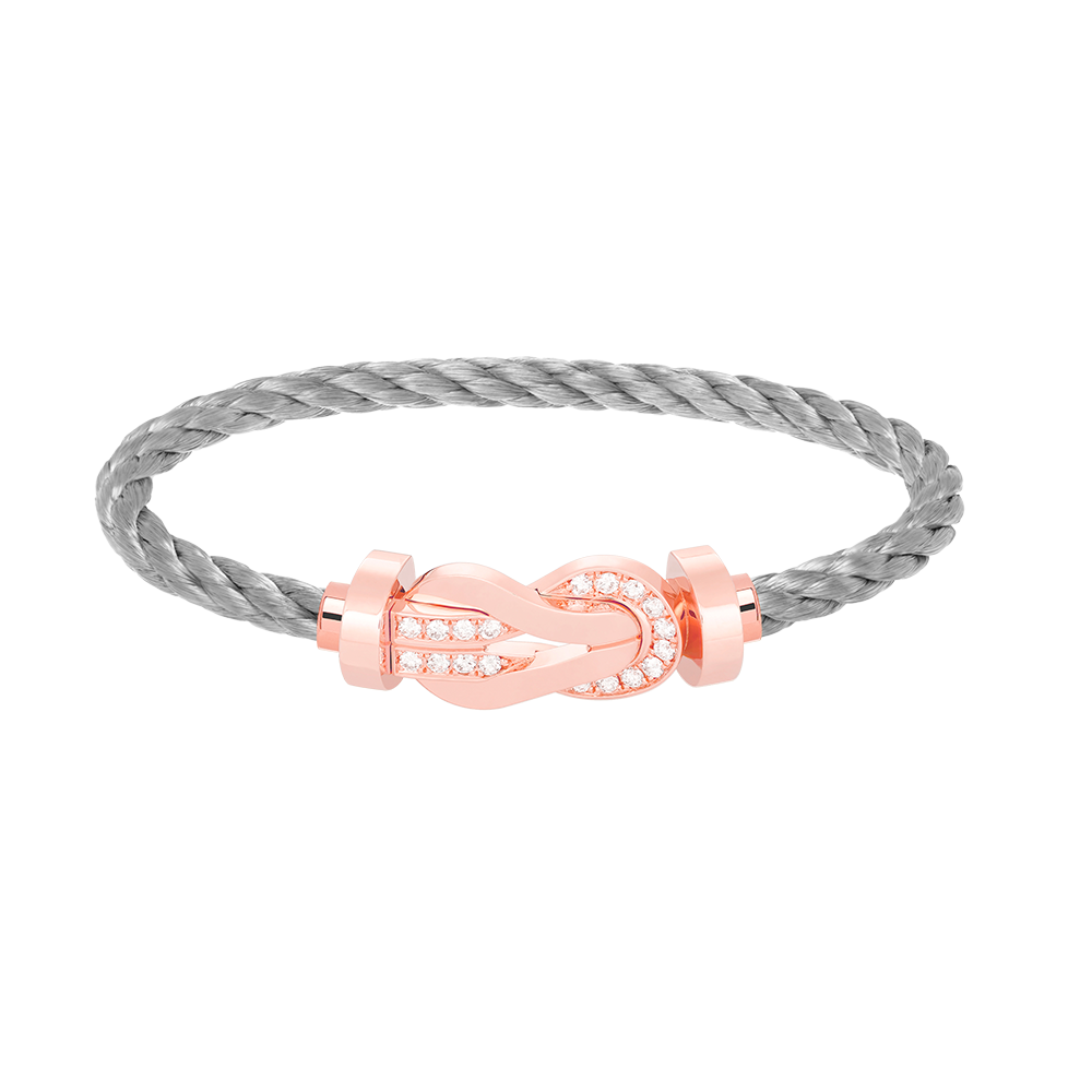 [TRENDS]CHANCE LARGE 8 FIGURE BUCKLE HALF DIAMOND BRACELET ROSE GOLD