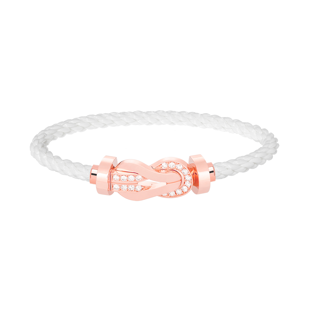 [TRENDS]CHANCE LARGE 8 FIGURE BUCKLE HALF DIAMOND BRACELET ROSE GOLD