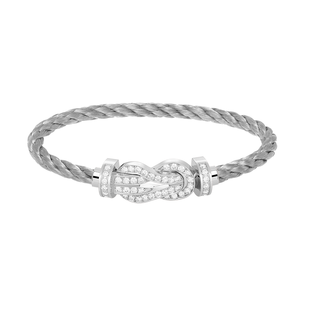 [TRENDS]CHANCE LARGE 8 FIGURE BUCKLE FULL DIAMOND BRACELET SILVER