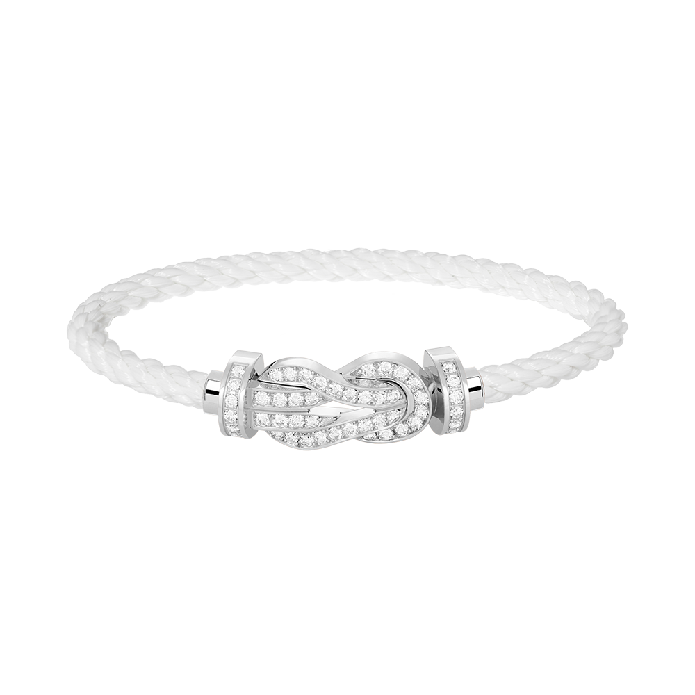 [TRENDS]CHANCE LARGE 8 FIGURE BUCKLE FULL DIAMOND BRACELET SILVER