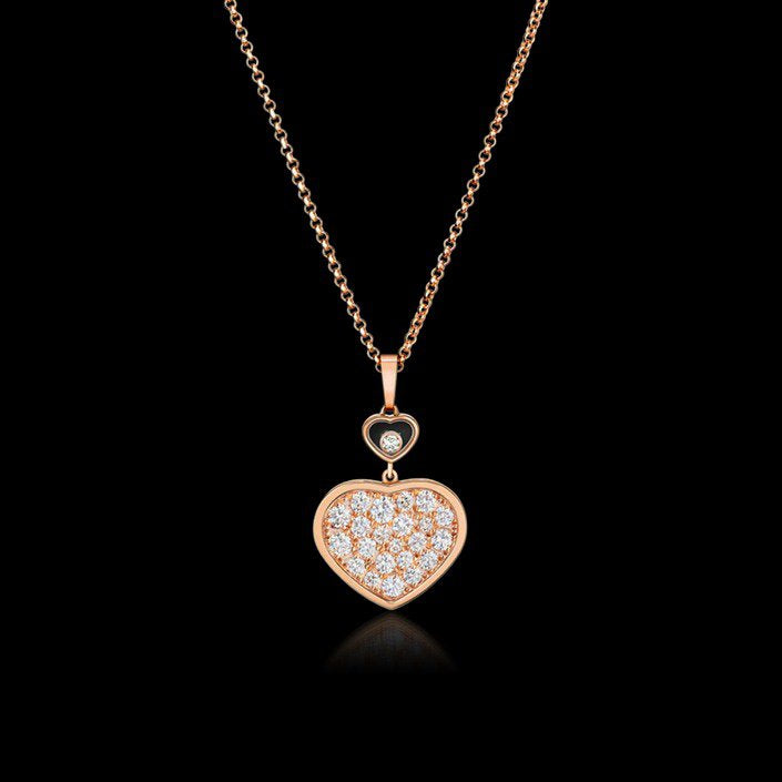 [TENDANCES] COLLIER HAPPY HEART OR ROSE TOUT DIAMANT