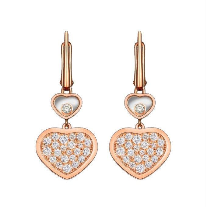 [TENDENCIAS]PENDIENTES CORAZÓN FELIZ COMPLETO DIAMANTES