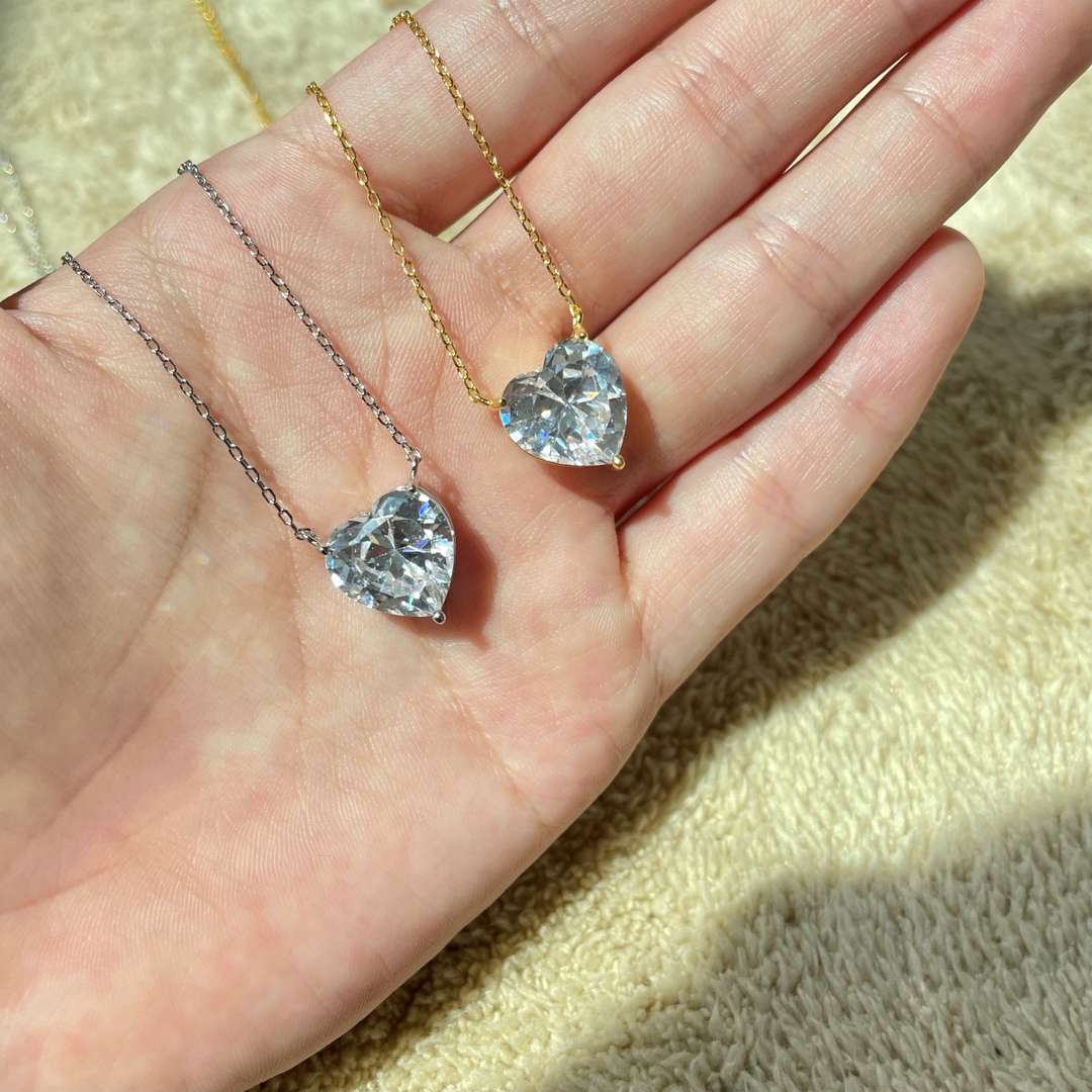 [XXX]6.0 carat Radiant Heart Shape Necklace