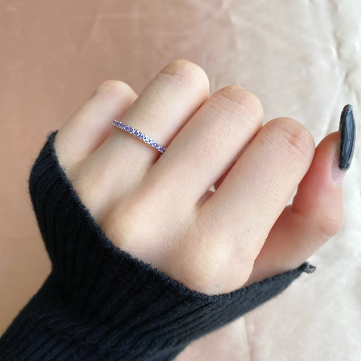 [XXX]Delicate Sparkling Round Cut Daily Ring