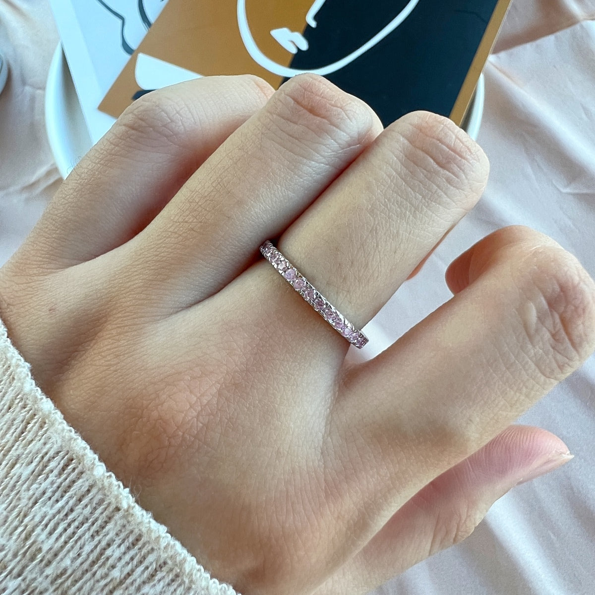 [XXX]Delicate Sparkling Round Cut Daily Ring