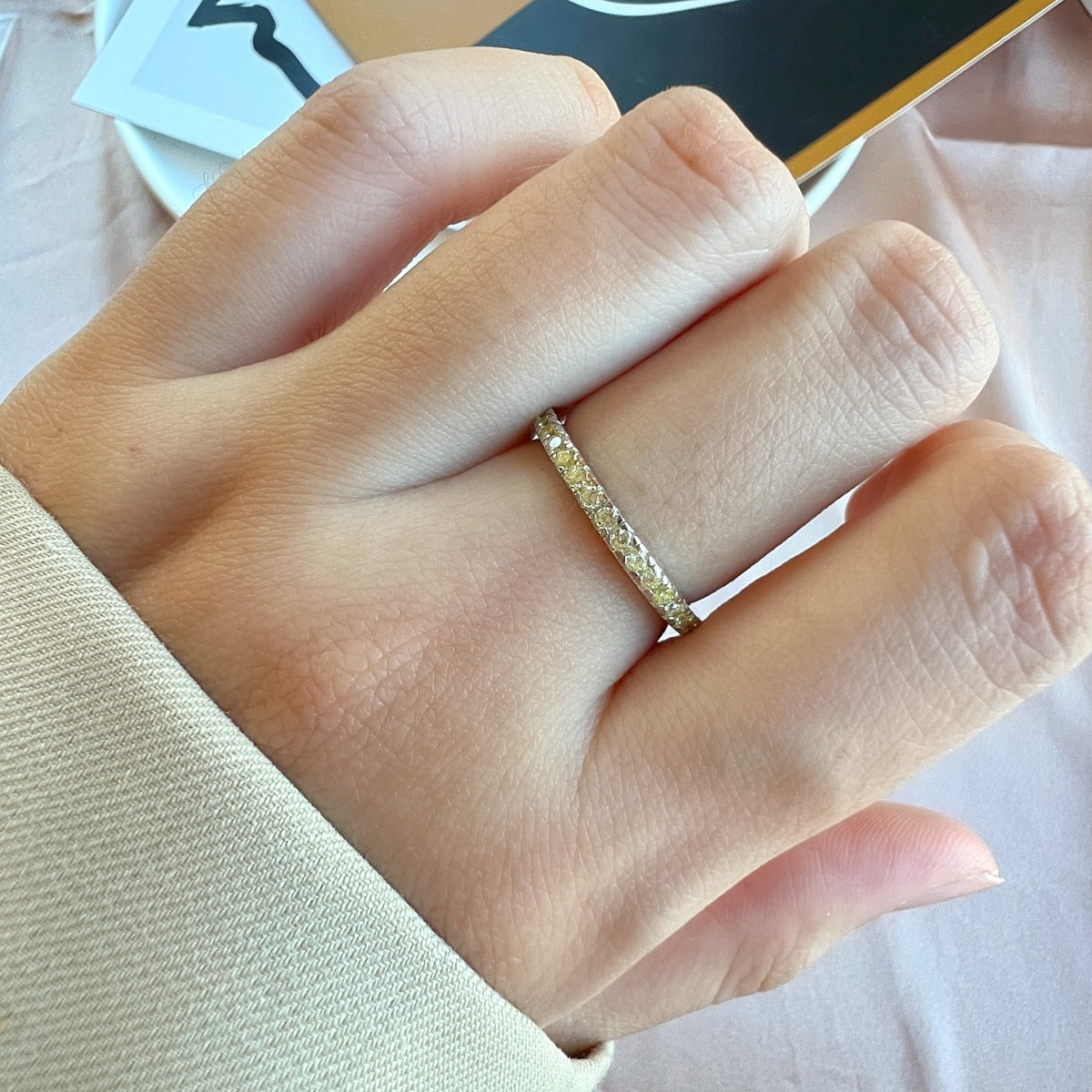 [XXX]Delicate Sparkling Round Cut Daily Ring