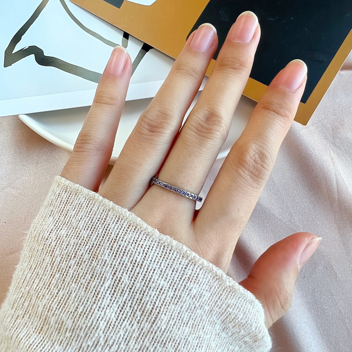 [XXX]Delicate Sparkling Round Cut Daily Ring