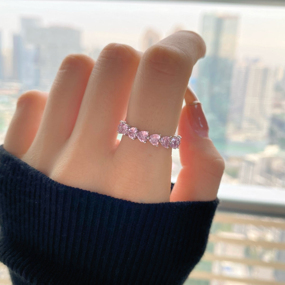 [XXX] Anillo de enamorados con corte de corazón y romance radiante de 0,25 quilates