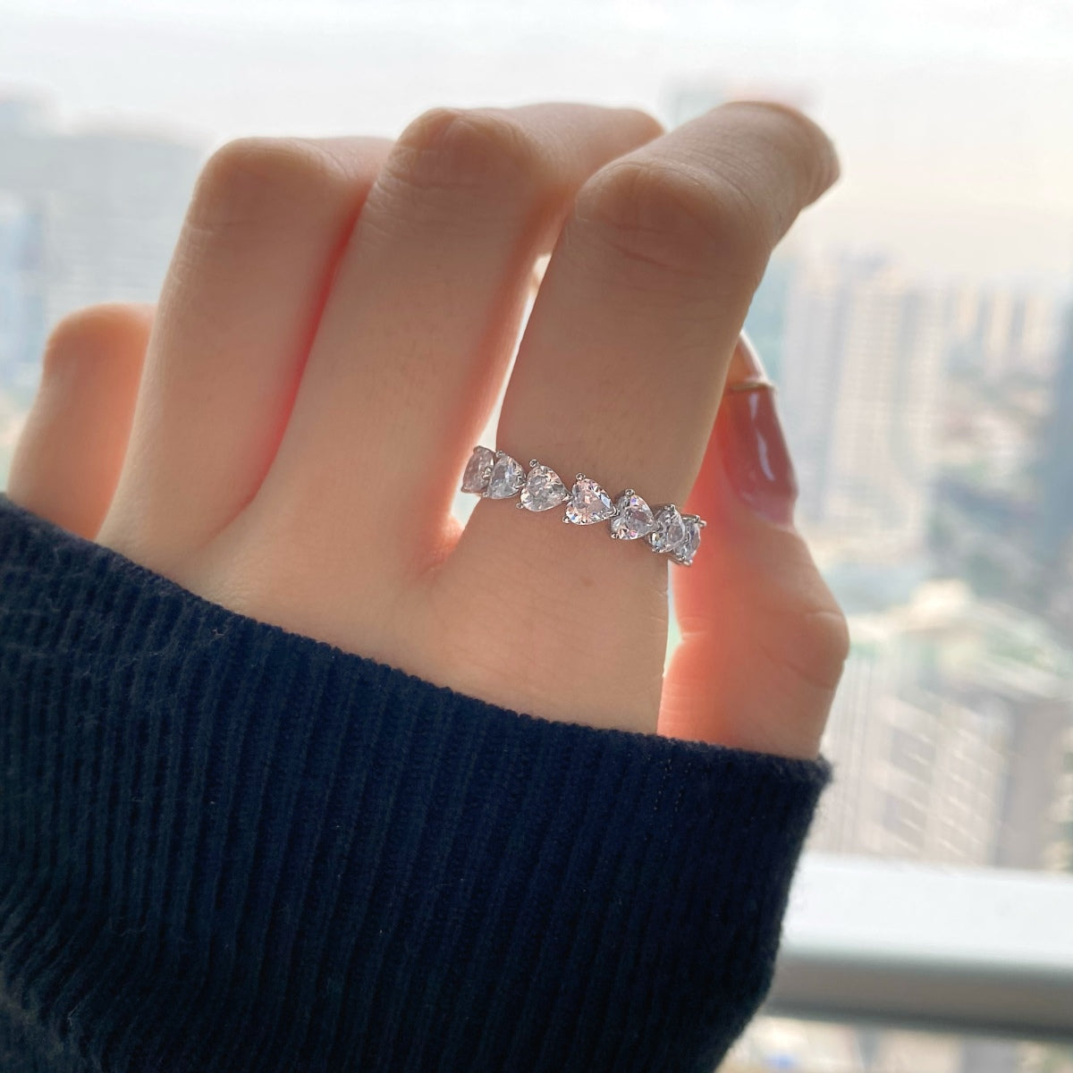 [XXX] Anillo de enamorados con corte de corazón y romance radiante de 0,25 quilates