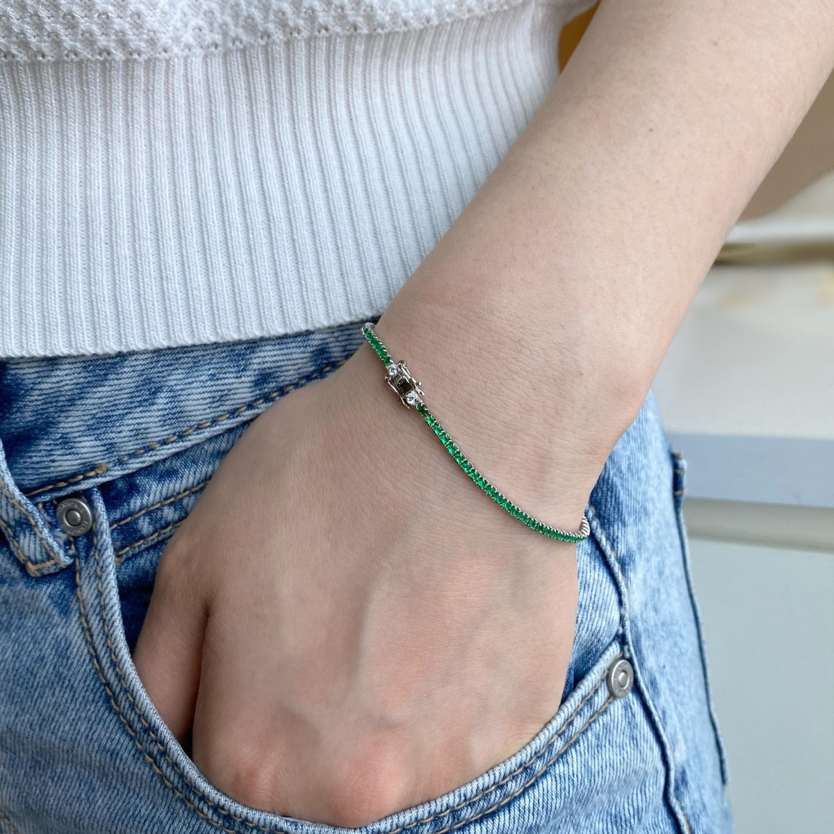 [XXX] Bracelet quotidien éblouissant à coupe ronde colorée