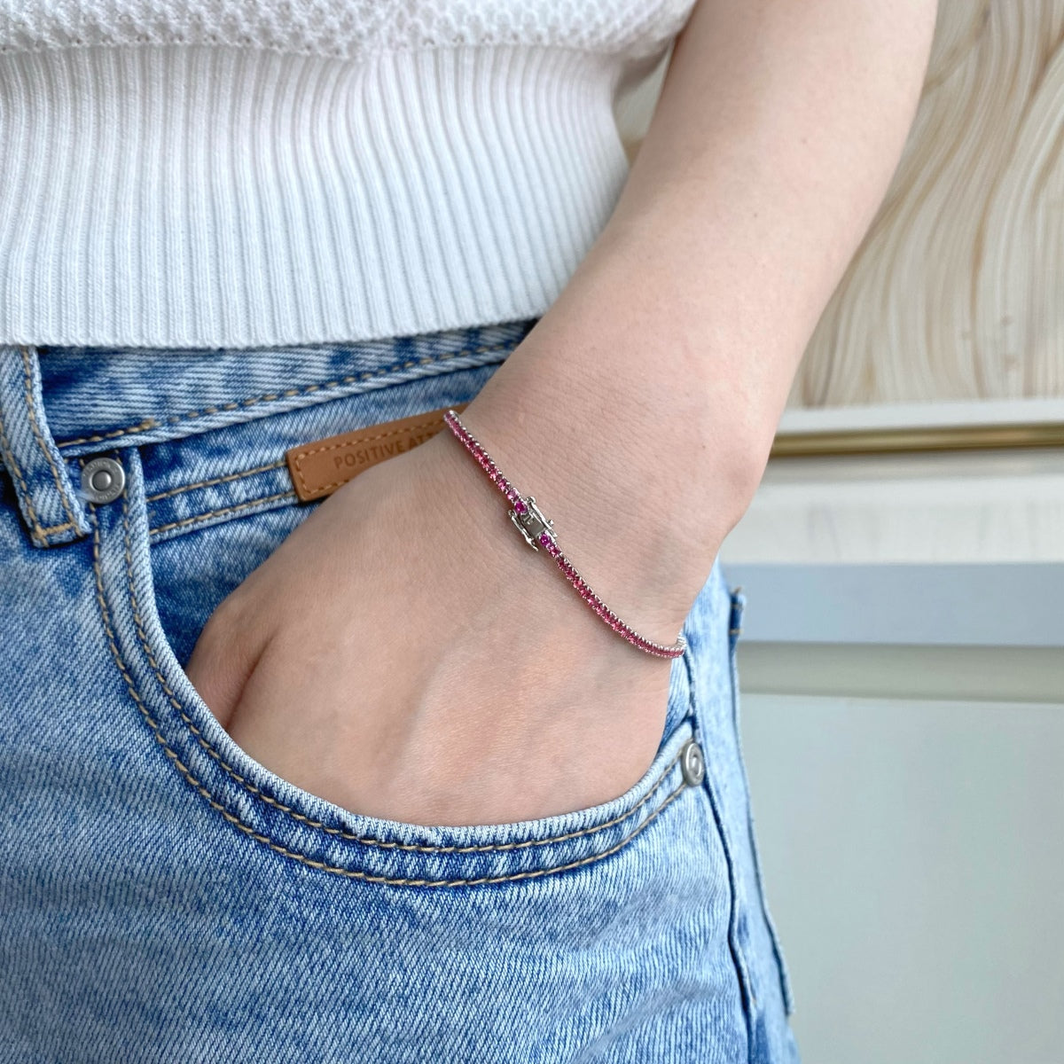 [XXX] Bracelet quotidien éblouissant à coupe ronde colorée