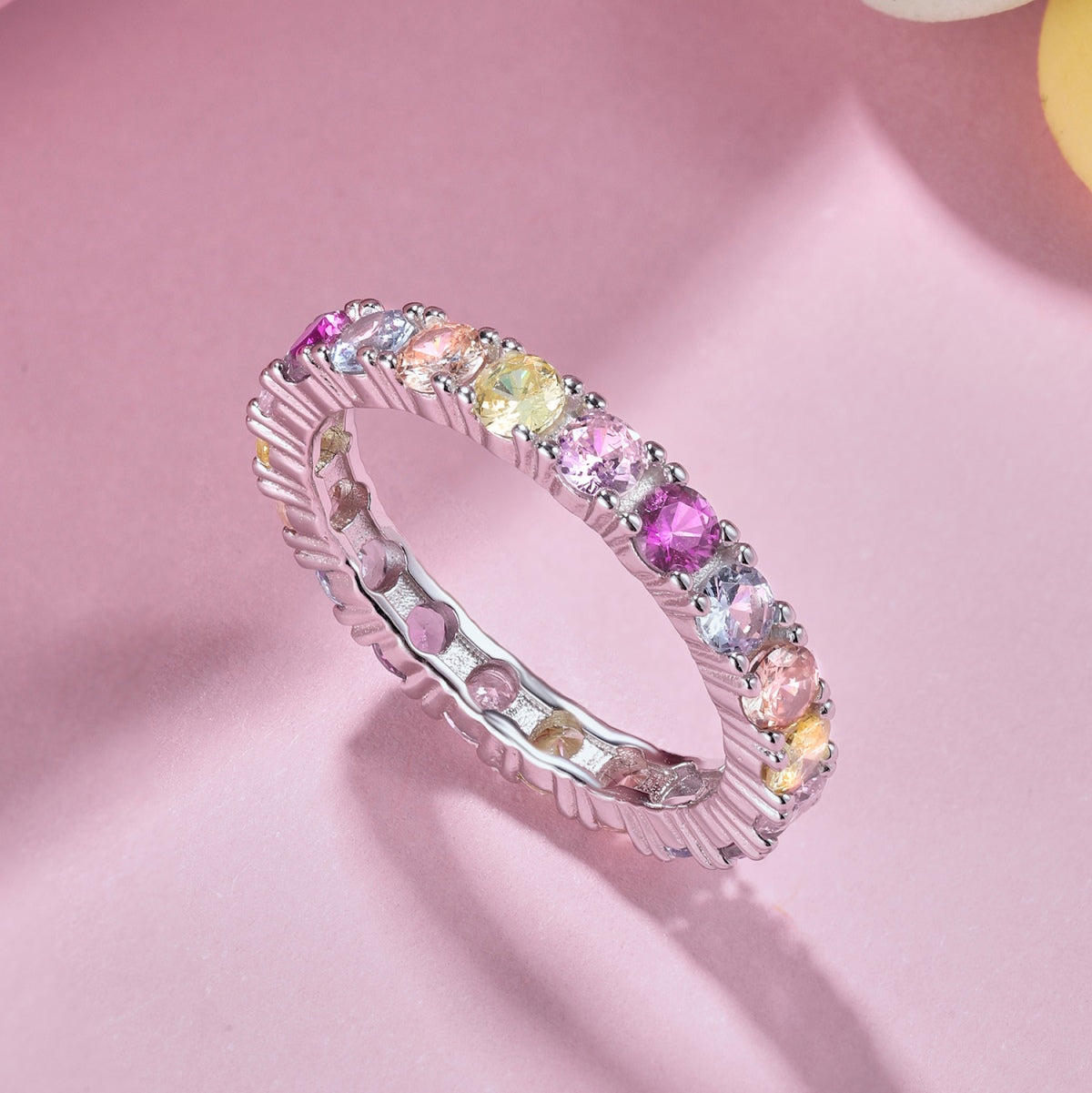 [XXX]Dazzling Lustrous Round Cut Tennis Ring