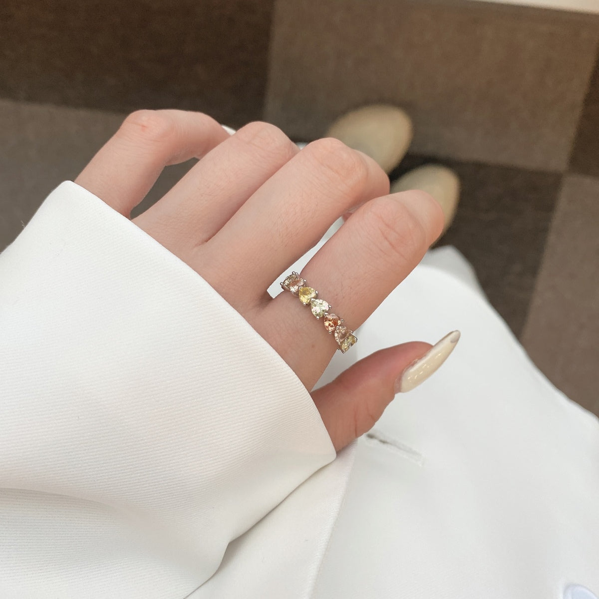 [XXX] Anillo de enamorados con corte de corazón y romance radiante de 0,25 quilates