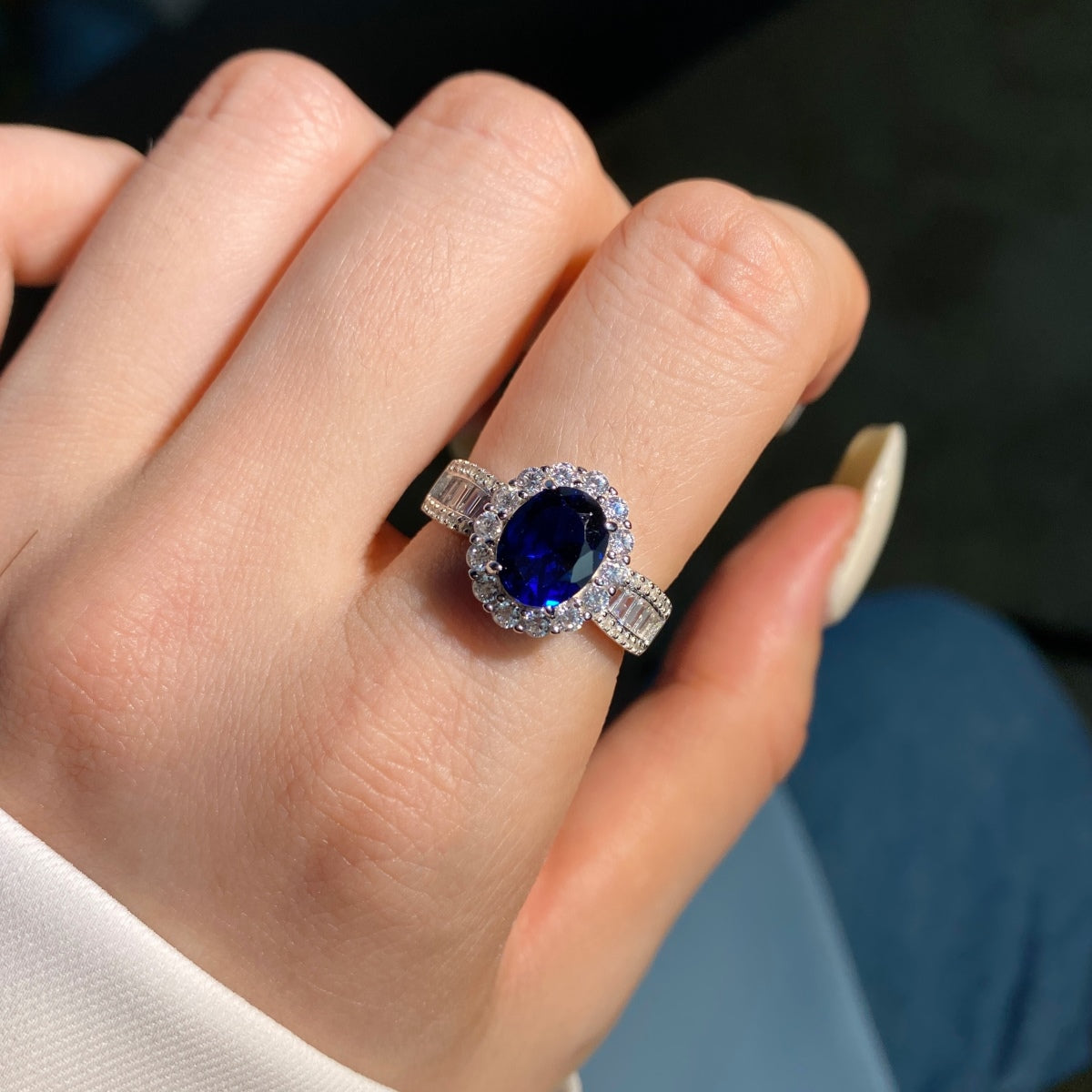 [XXX]Bague de banquet éblouissante et charmante de 1,5 carat à coupe ovale