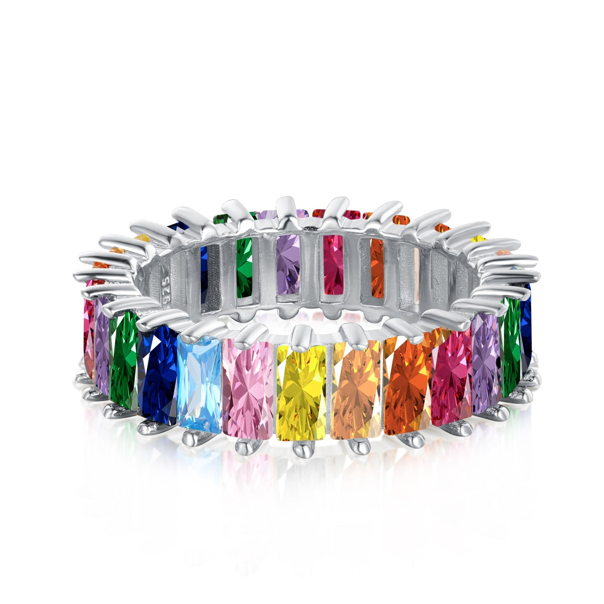 [XXX] Bague unique à coupe radiante colorée