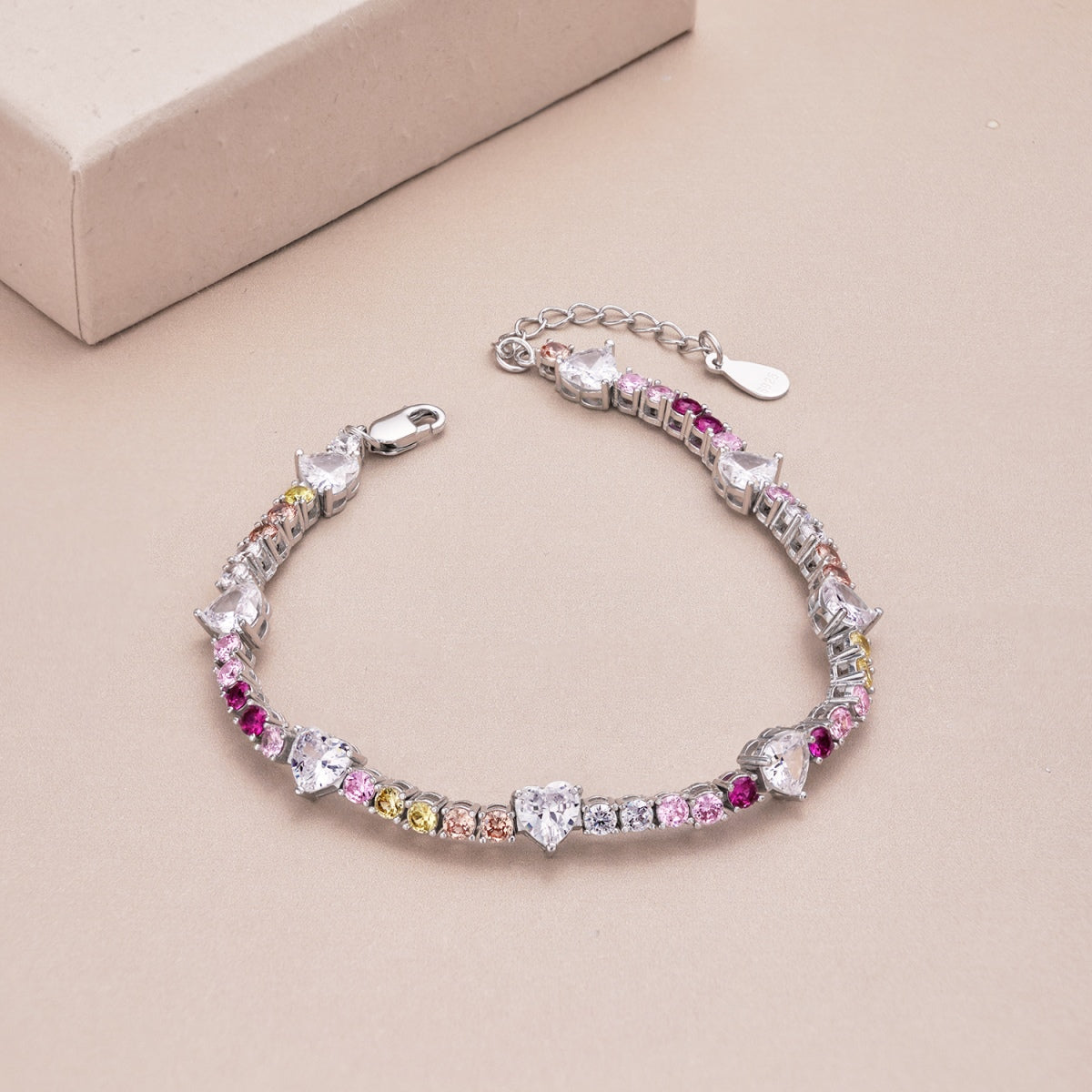 [XXX]Romantic Heart Shape Round Cut Lover Bracelet