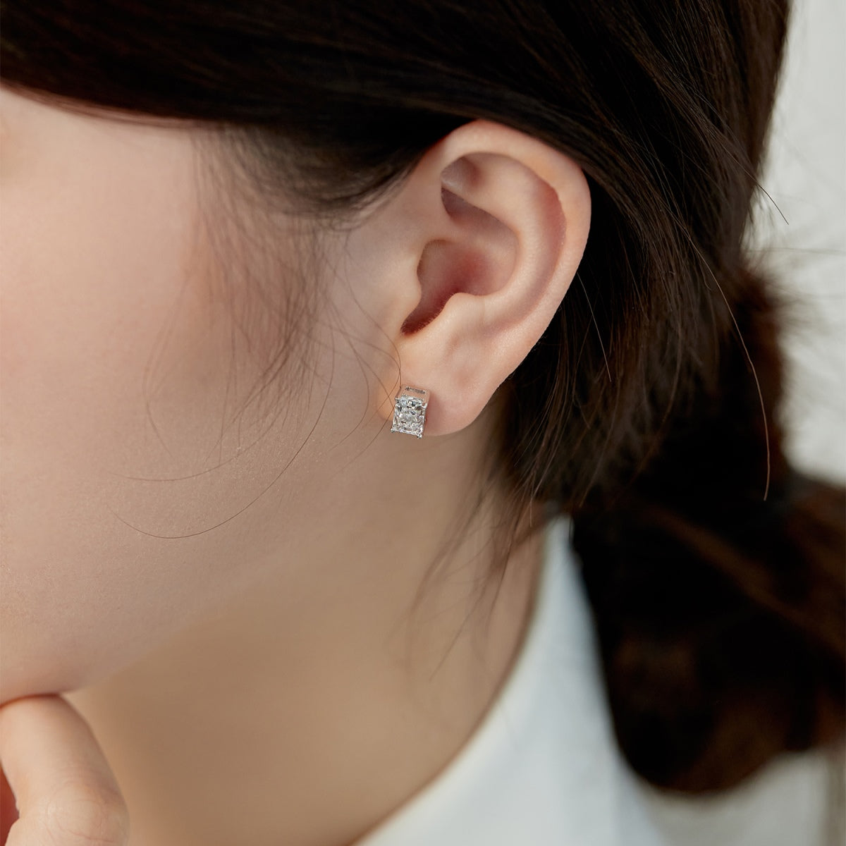 [XXX]Radiant Luxurious Princess Cut Daily Earrings