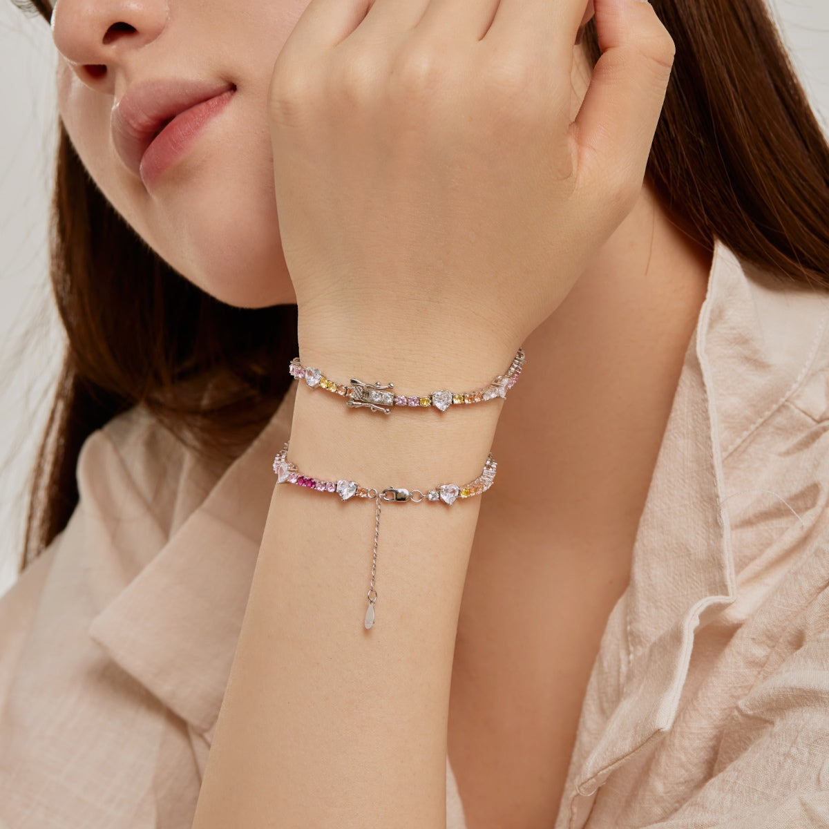 [XXX]Pulsera romántica con forma de corazón y corte redondo