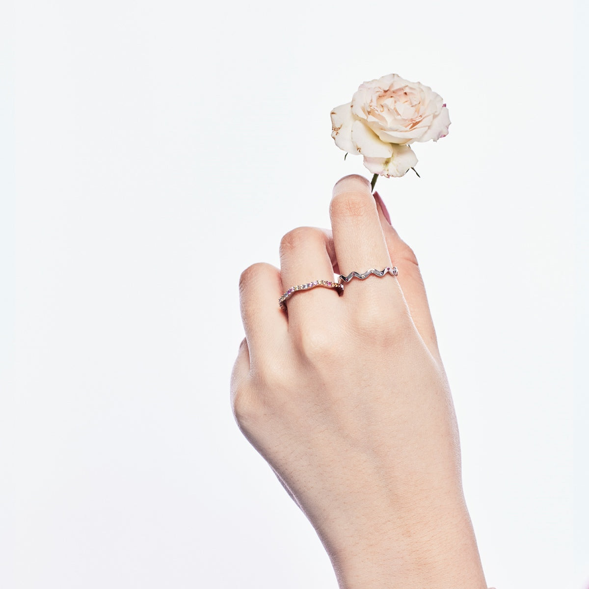 [XXX]Dainty Colorful Round Cut Party Ring