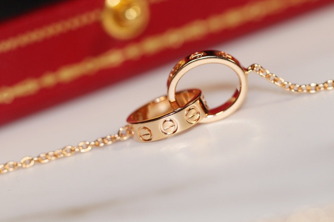 [TRENDS]LOVE NECKLACE PINK GOLD AND SILVER