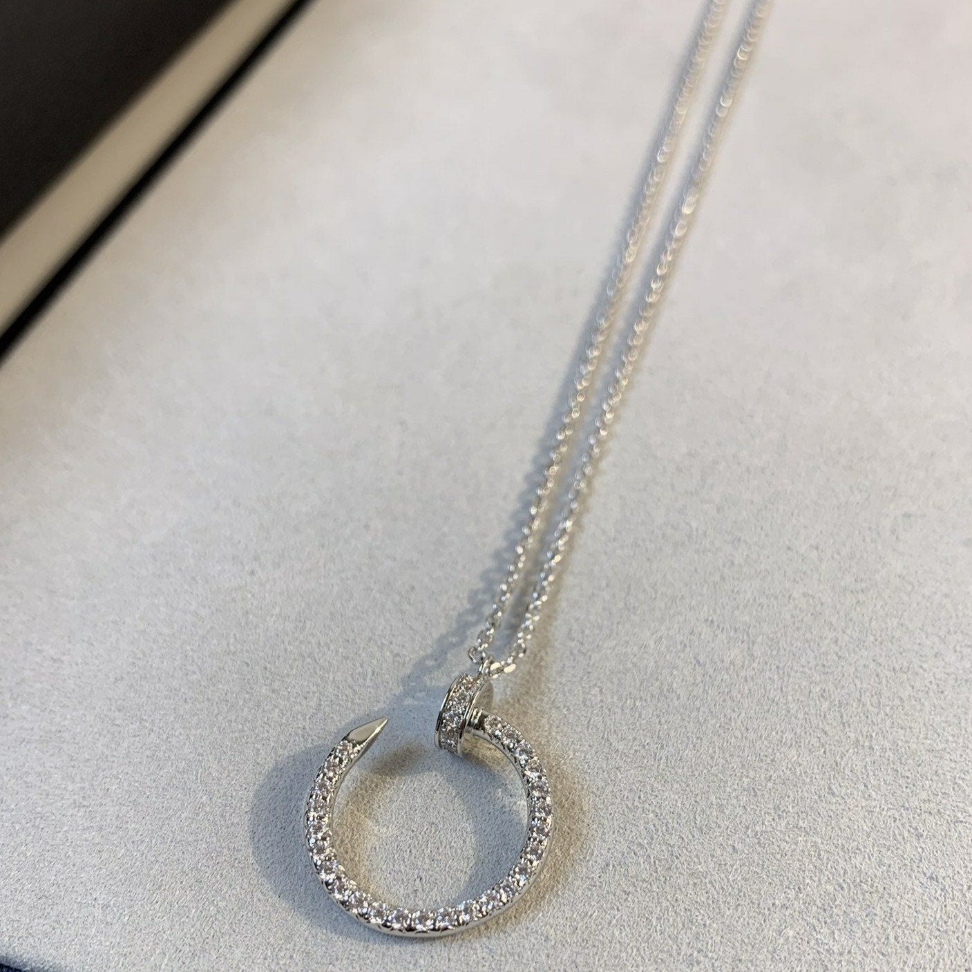 [TRENDS]JUSTE NECKLACE SILVER DIAMONDS