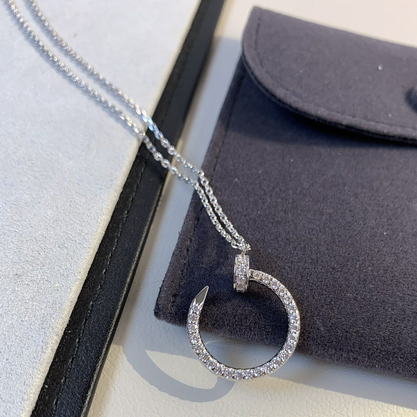 [TRENDS]JUSTE NECKLACE SILVER DIAMONDS