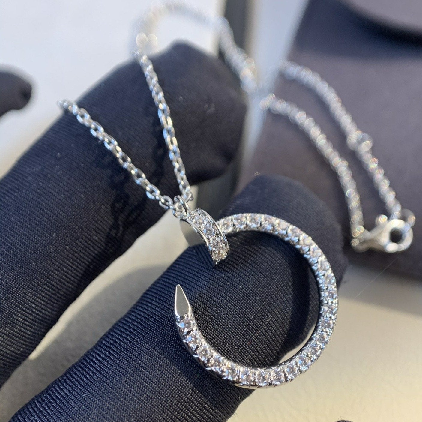 [TRENDS]JUSTE NECKLACE SILVER DIAMONDS