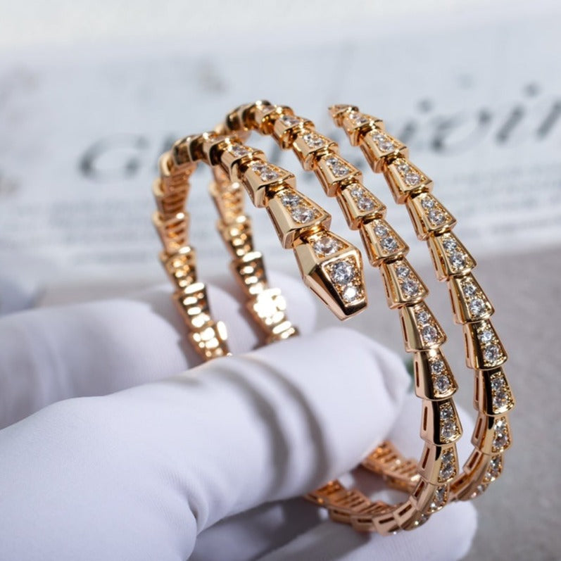 [TENDANCES]BRACELET SERPENTI OR ROSE DIAMANT DOUBLE RANG