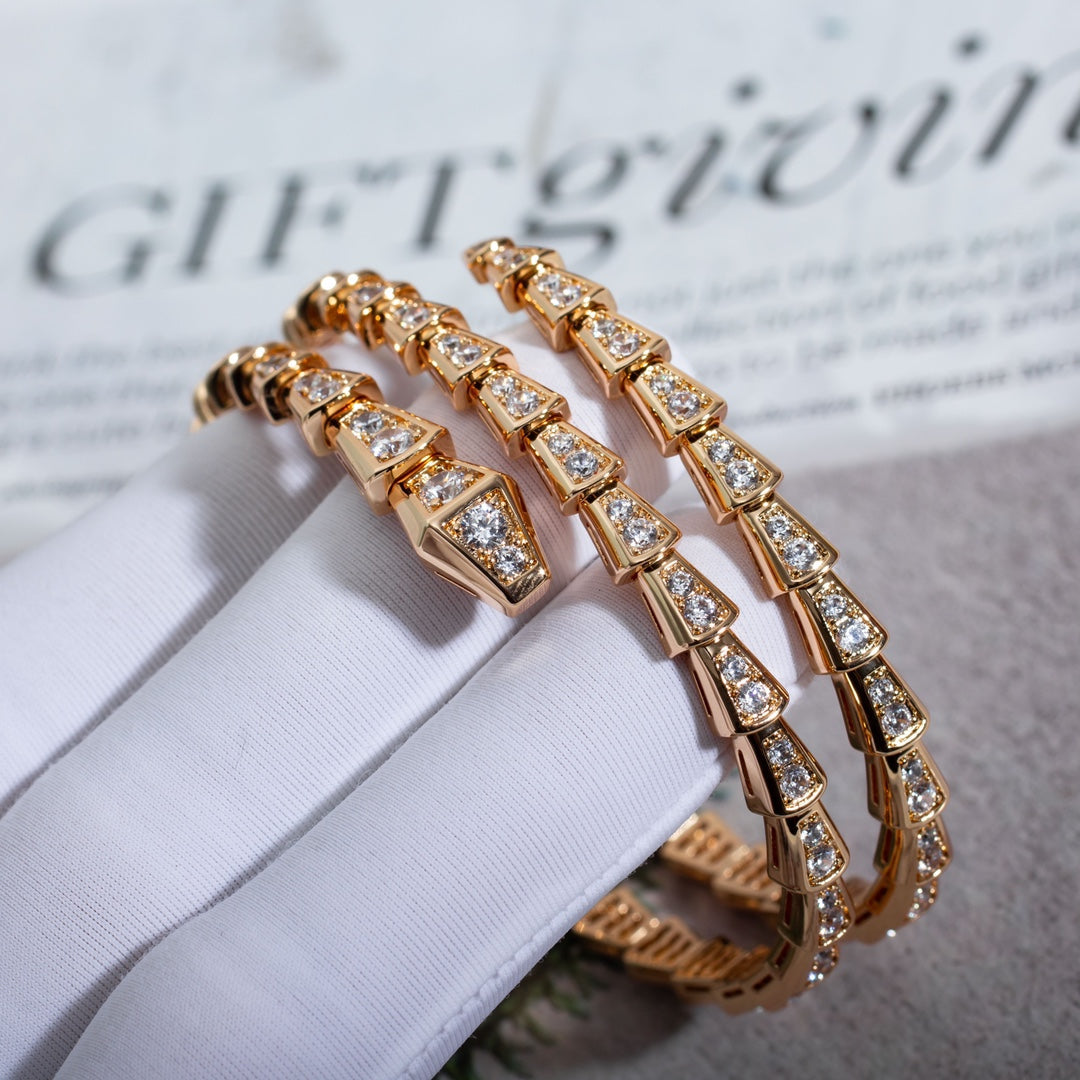 [TENDANCES]BRACELET SERPENTI OR ROSE DIAMANT DOUBLE RANG