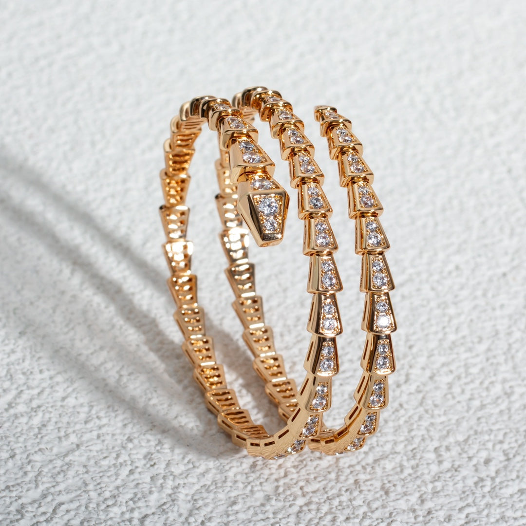 [TENDANCES]BRACELET SERPENTI OR ROSE DIAMANT DOUBLE RANG