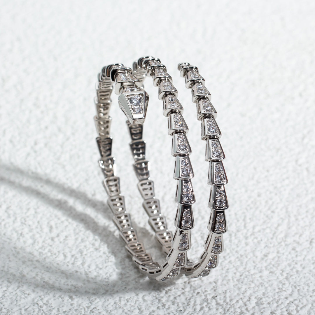 [TENDENCIAS]PULSERA SERPENTI PLATA DIAMANTES DOBLE HILERA