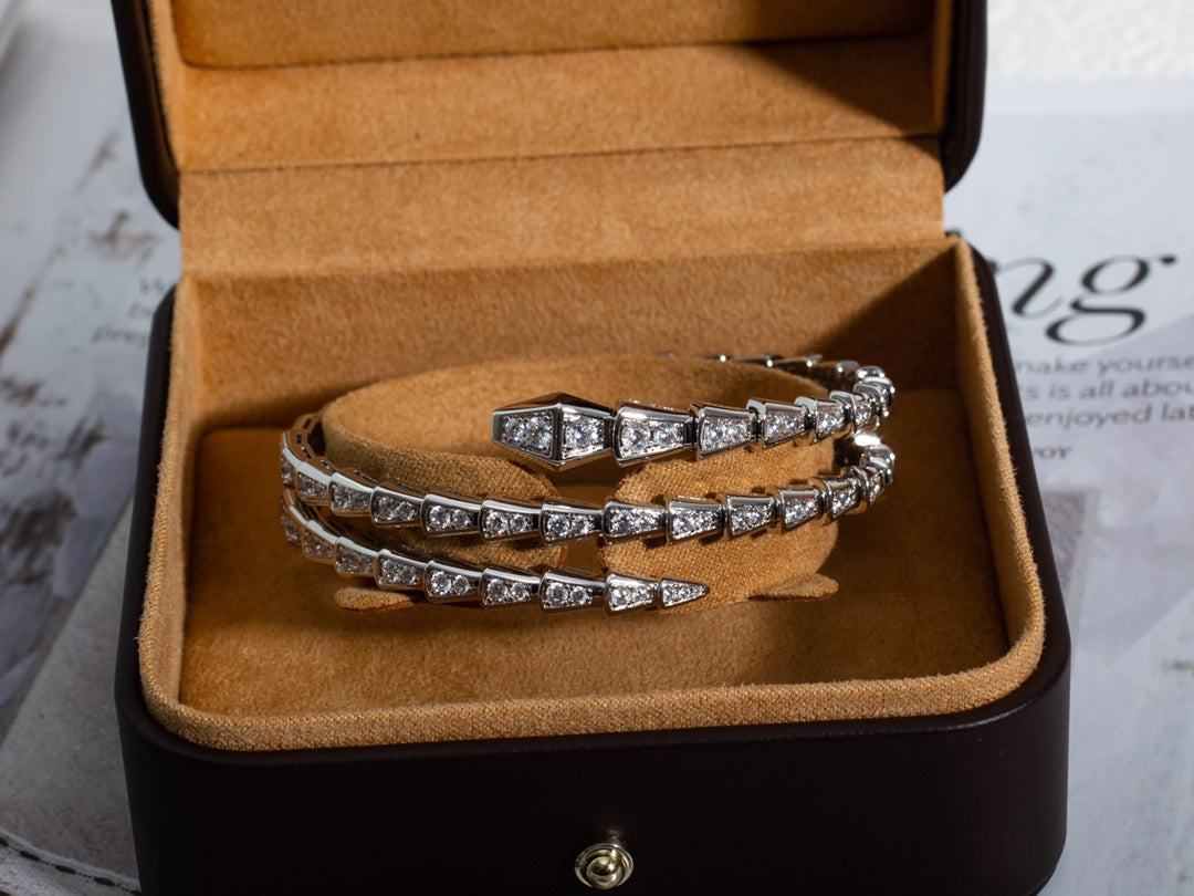 [TENDENCIAS]PULSERA SERPENTI PLATA DIAMANTES DOBLE HILERA