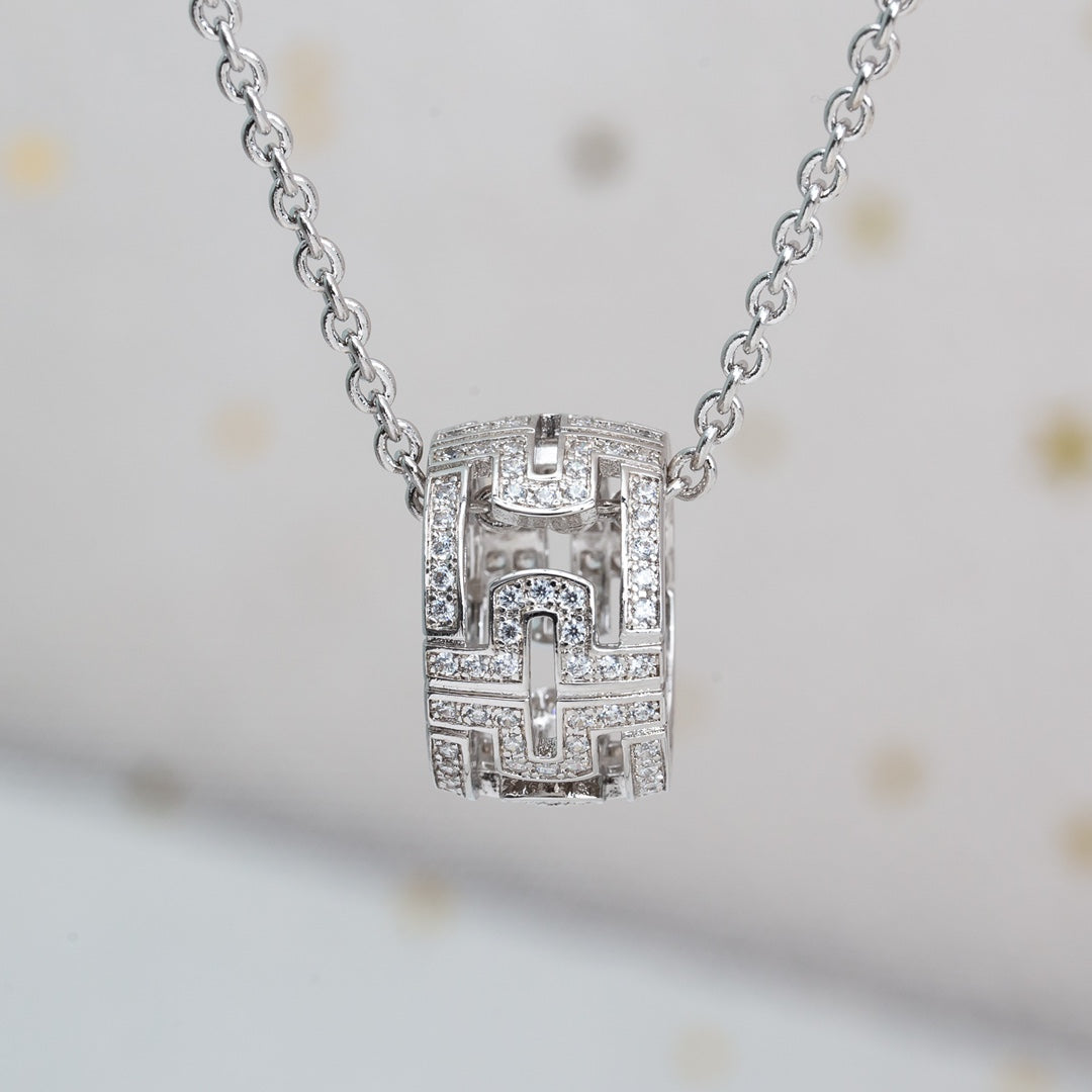 [TRENDS]PARENTESI NECKLACE SILVER DIAMOND