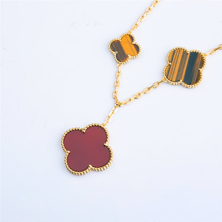 [TRENDS]CLOVER BRACELET 5 MOTIFS CARNELIAN TIGER EYE