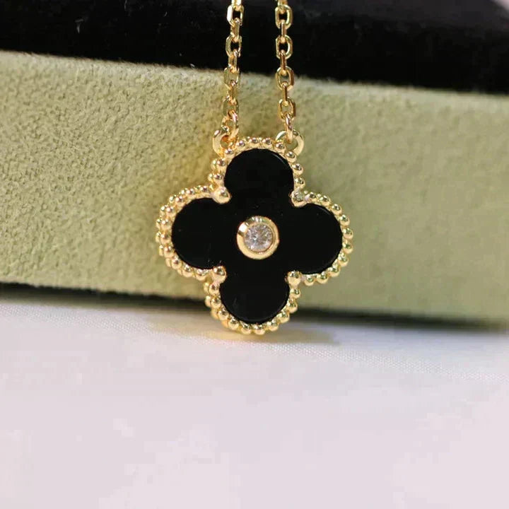 [TENDANCES] COLLIER CLOVER 15MM DIAMANT ONYX