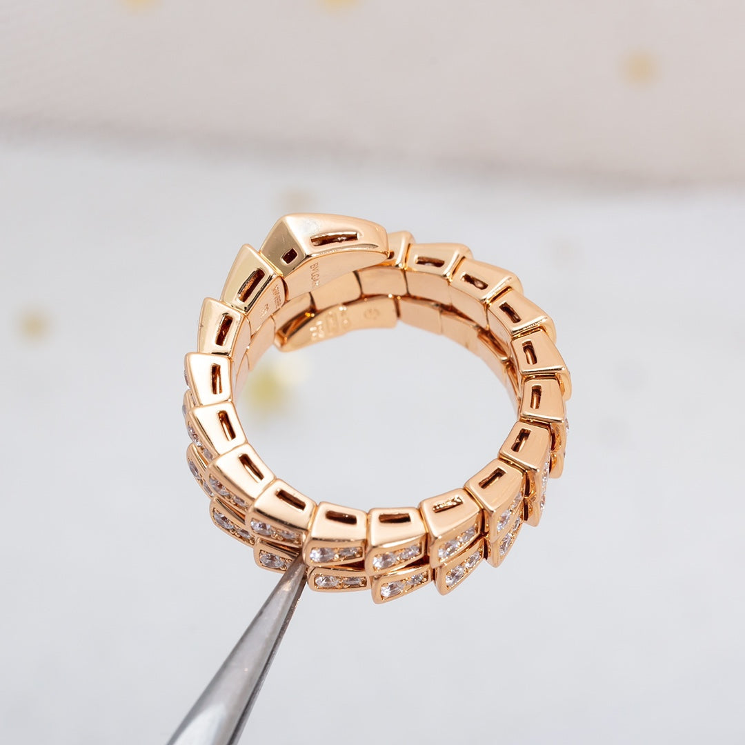 [TENDANCES]BAGUE SERPENTI OR ROSE DIAMANT DOUBLE RANGÉE