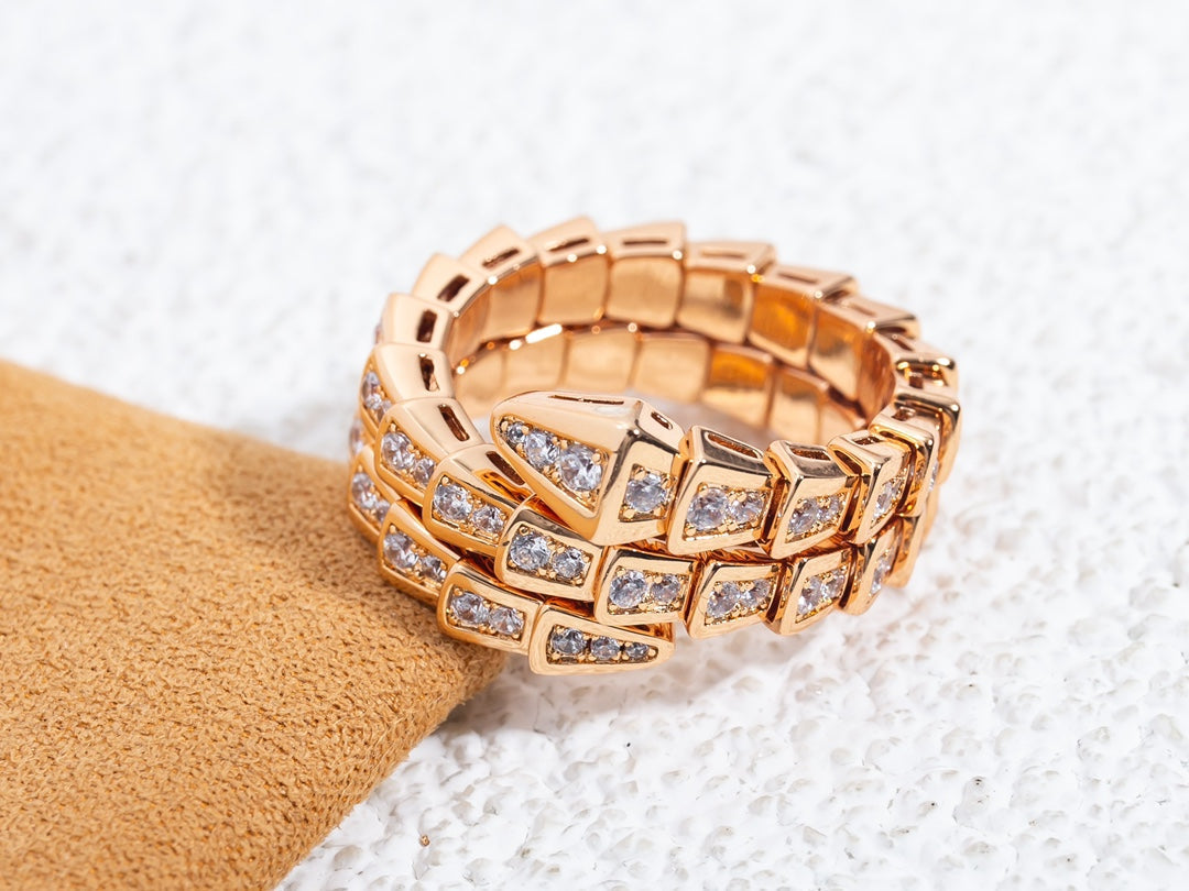 [TENDANCES]BAGUE SERPENTI OR ROSE DIAMANT DOUBLE RANGÉE