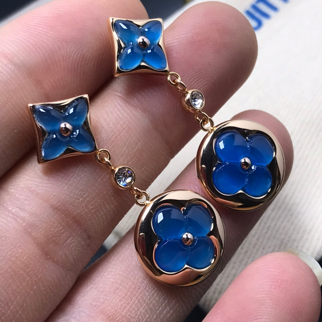 [TENDENCIAS]PENDIENTES DE DIAMANTES CON ÁGATA ESTRELLA Y SOL