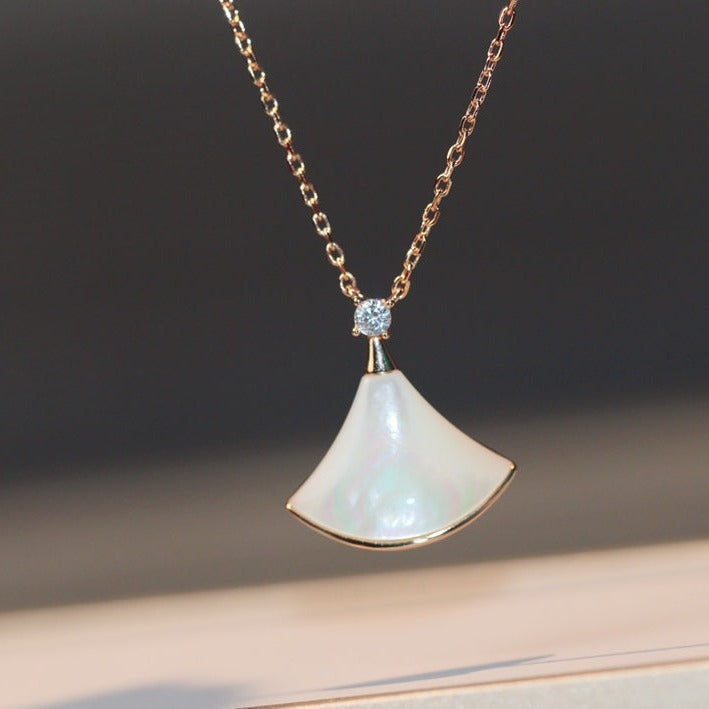 [TRENDS]DREAM NECKLACE WHITE MOP PINK GOLD 1 DIAMOND