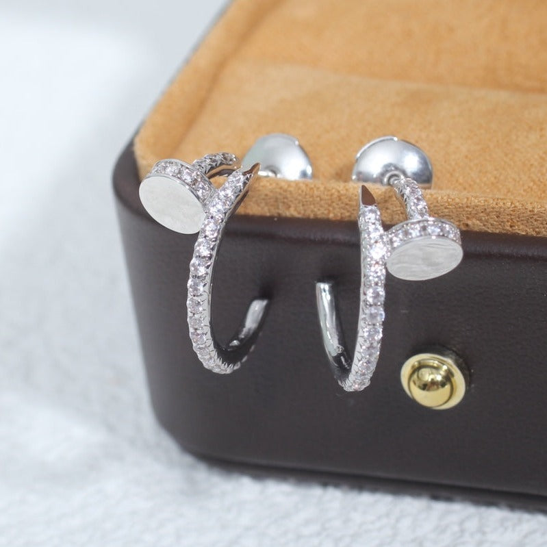 [TENDANCES] BOUCLES D'OREILLES JUSTE 12,75MM ARGENT DIAMANT