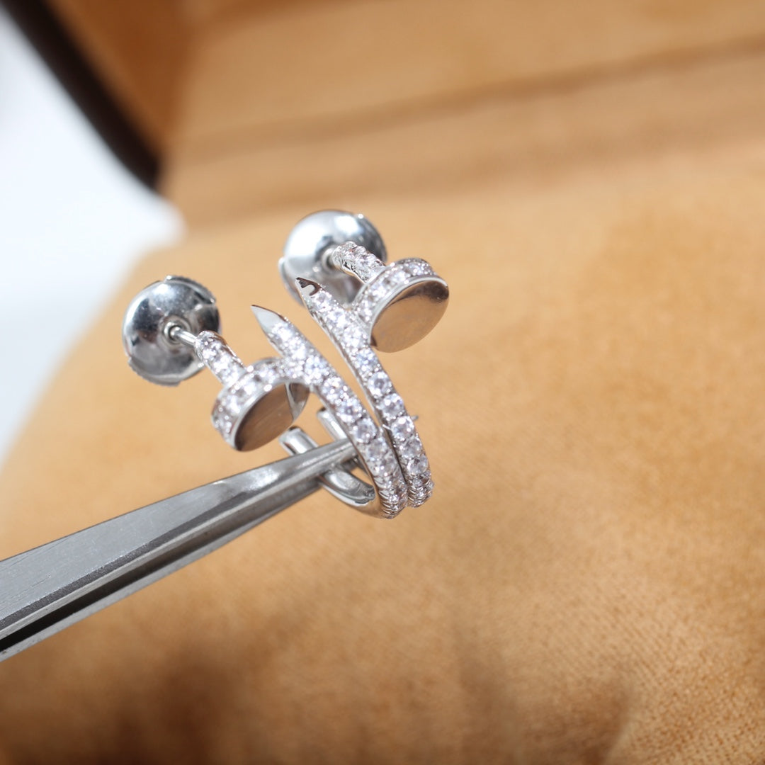 [TENDANCES] BOUCLES D'OREILLES JUSTE 12,75MM ARGENT DIAMANT