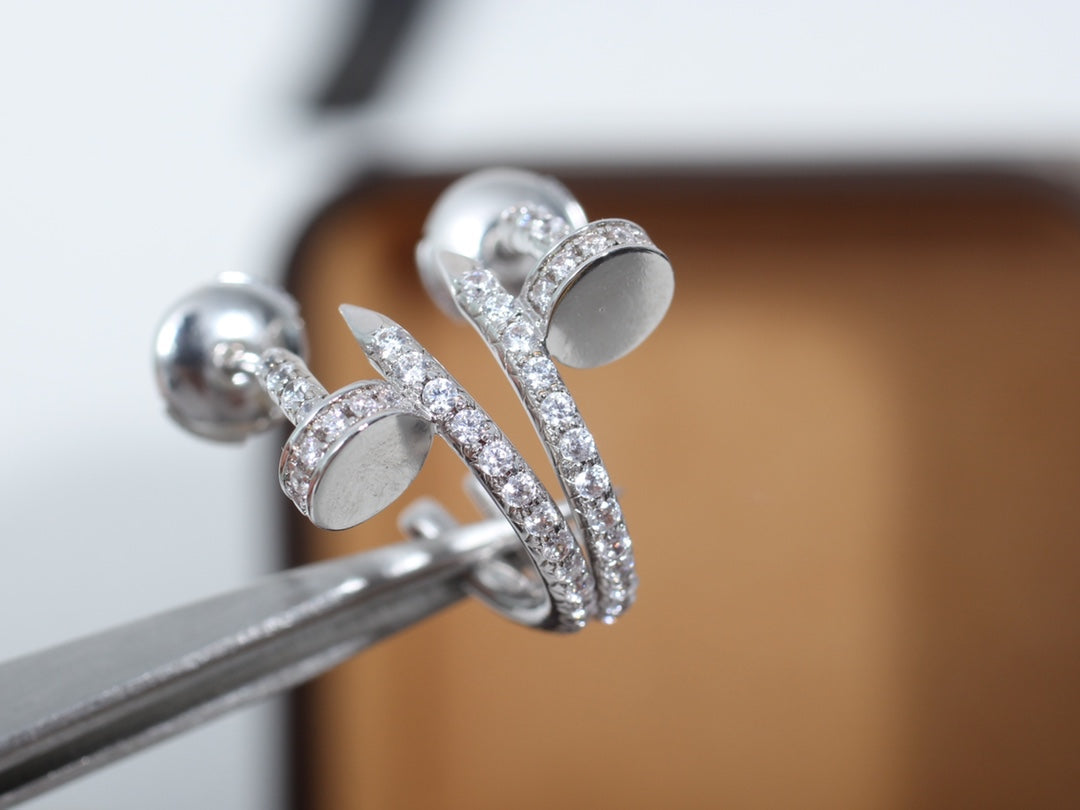 [TENDANCES] BOUCLES D'OREILLES JUSTE 12,75MM ARGENT DIAMANT