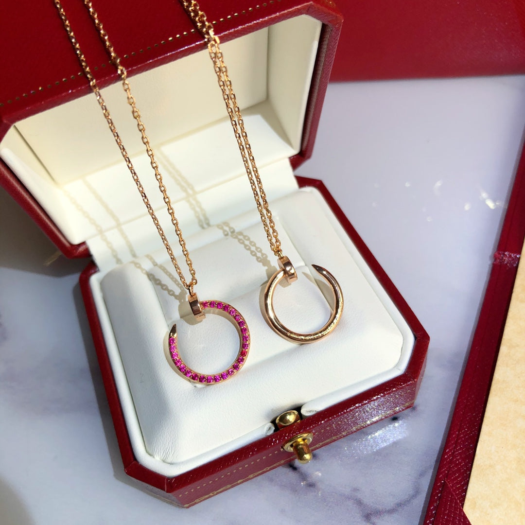 [TRENDS]JUSTE NECKLACE PINK GOLD RED DIAMONDS