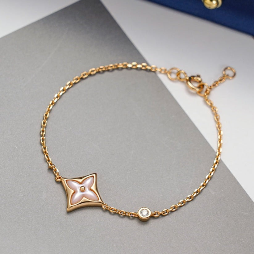 [TENDENCIAS] PULSERA ORO ROSA 1 DIAMANTE ESTRELLA