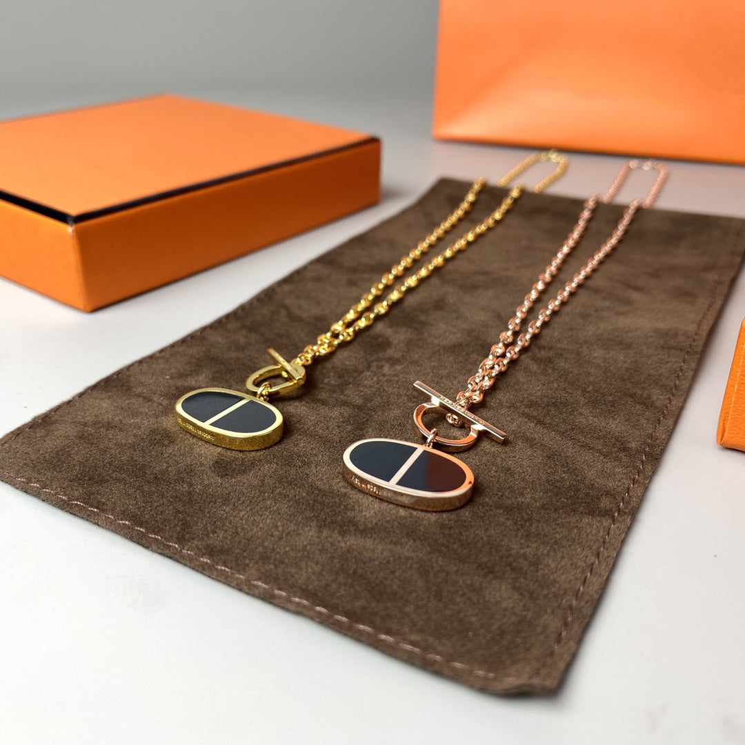 [TRENDS]CHAINE VERSO BLACK CERAMIC NECKLACE