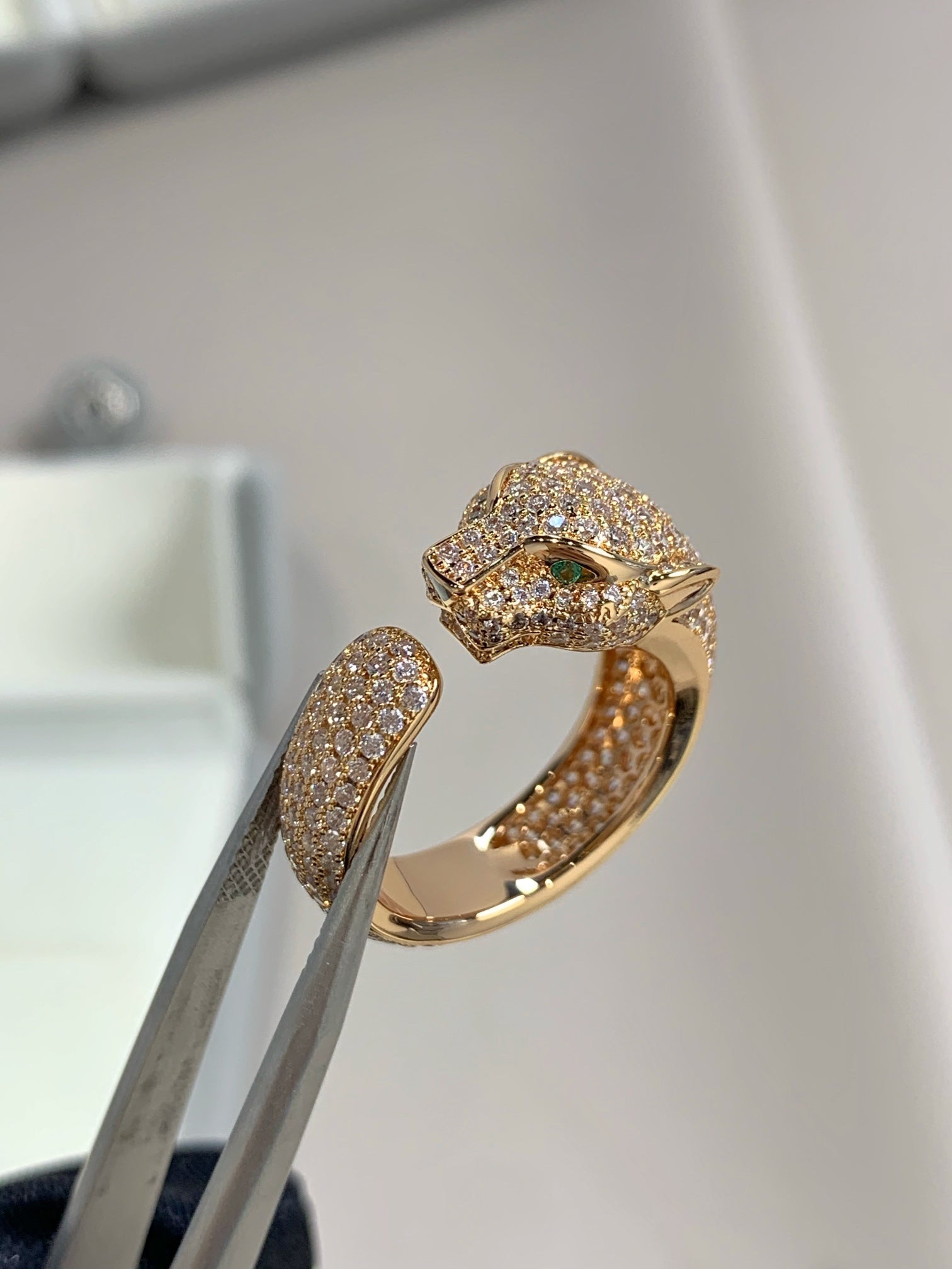 [TENDANCES]BAGUE PANTHERE OR ROSE DIAMANT