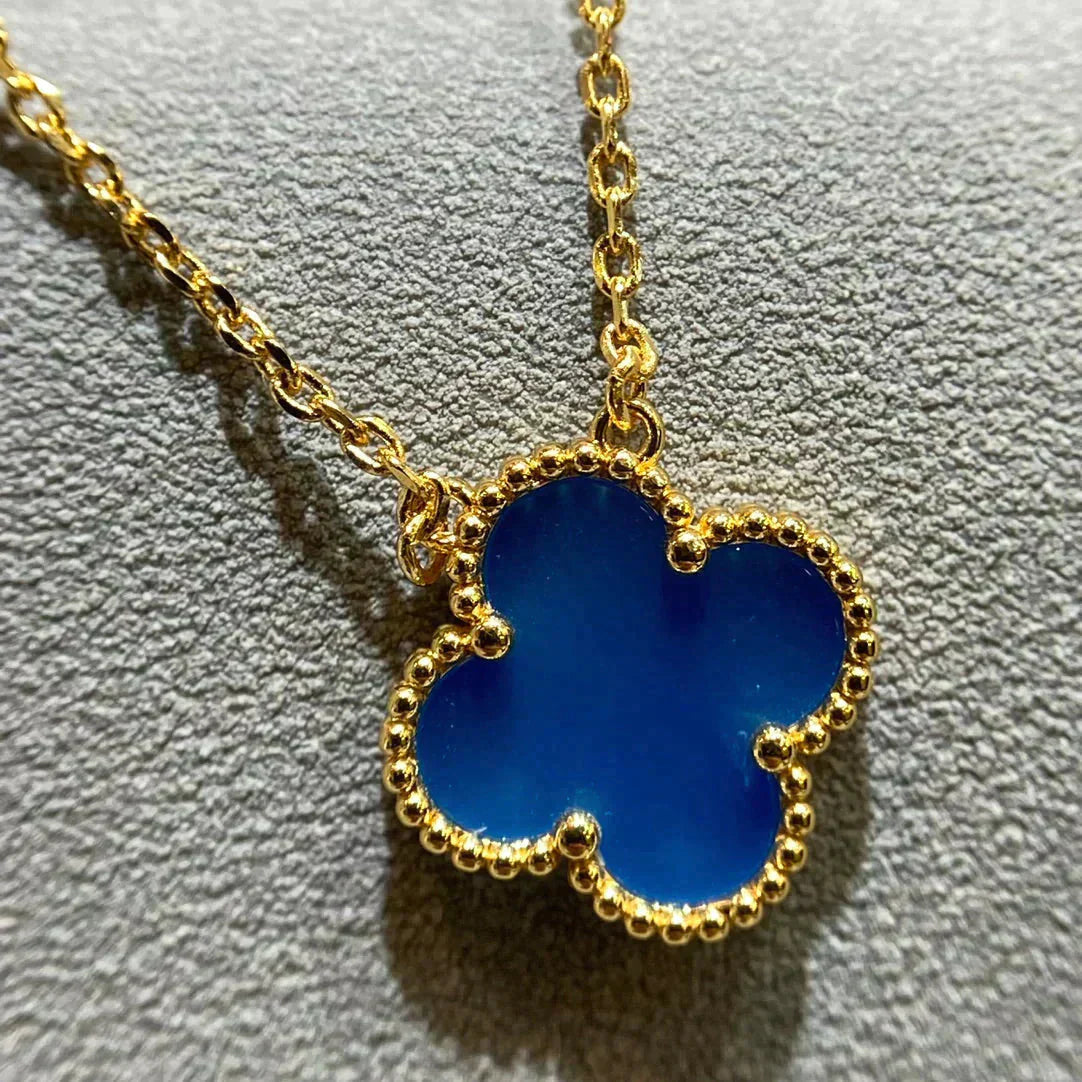 [TENDANCES] COLLIER EN AGATE BLEUE CLOVER 15MM