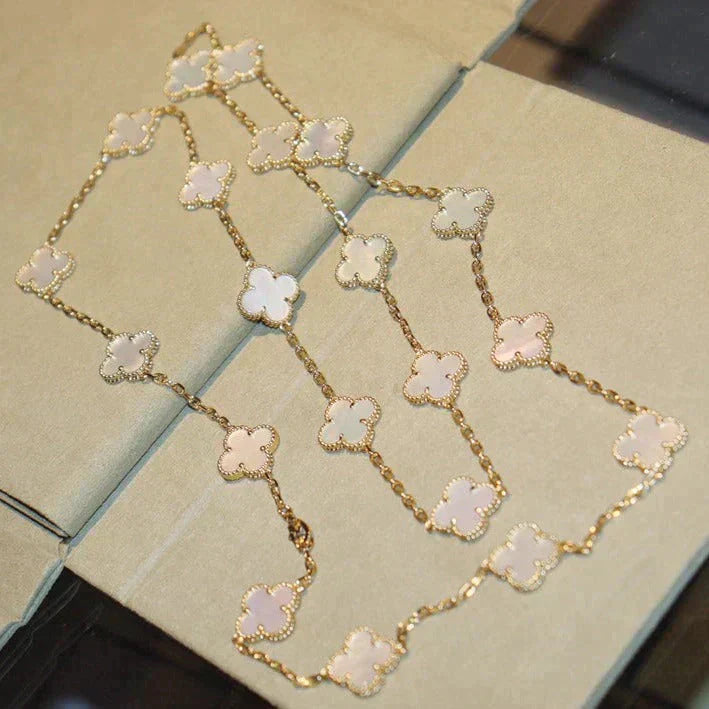 [TRENDS]CLOVER 20 MOTIFS WHITE MOP NECKLACE