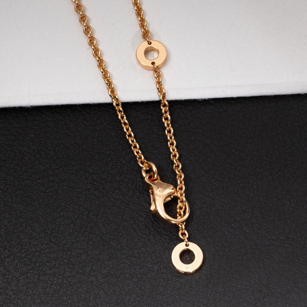 [TRENDS]ZERO 1 WHITE CERAMIC PINK GOLD DIAMOND NECKLACE