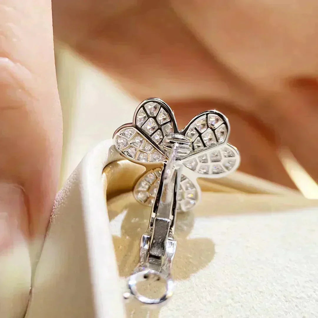 [TENDENCIAS] PENDIENTES DE DIAMANTES CLOVER COMOS PLATA